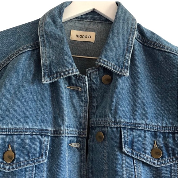 Mono B Denim Cropped Jacket Multiple Sizes NWT - Picture 5 of 7